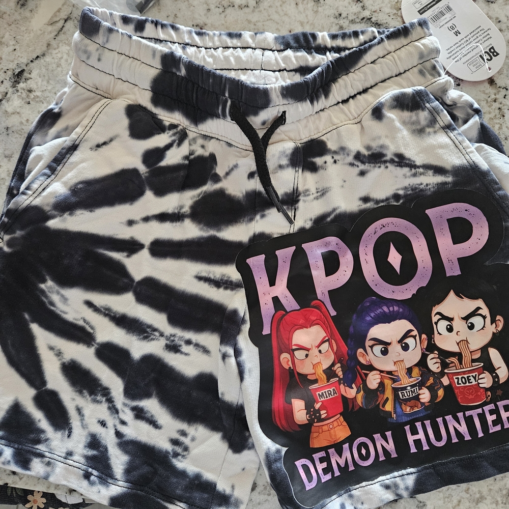 KPOP Demon Hunters Kids Tie-Dye Shorts